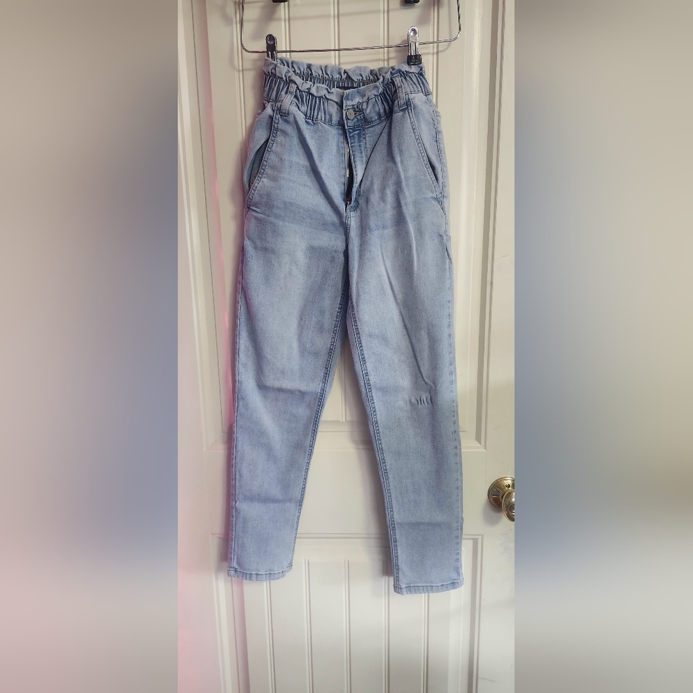 Light Blue Women's Jeans Mom Jean High Waiste